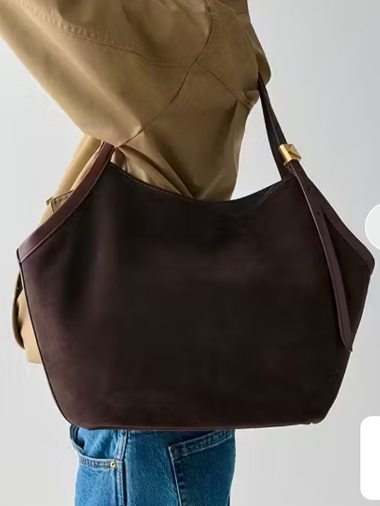 kate spade Handbags - NWT Kate Spade Deco Suede Tulip Tote Bag In Hot Fudge